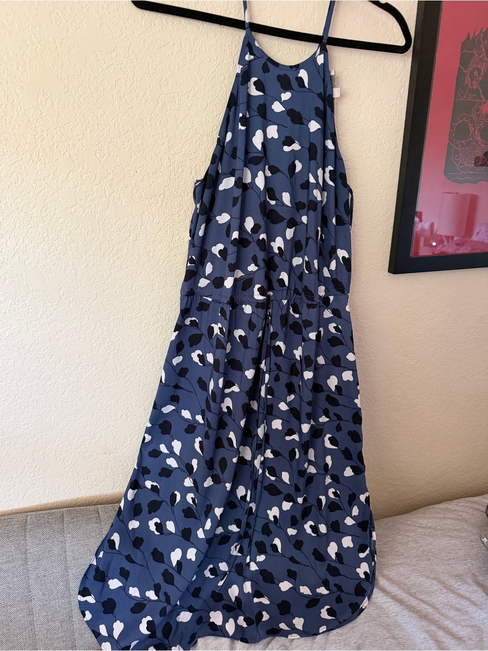 LOFT Blue Floral Halter Maxi Dress